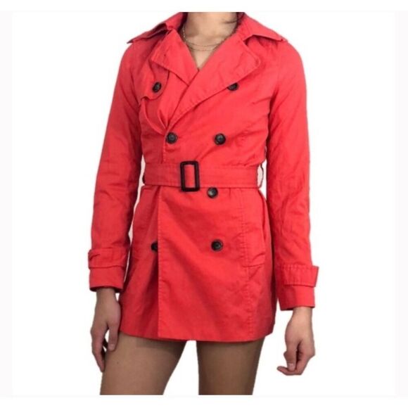 Zara Jackets & Blazers - Zara basic coral trench coat with belt #trenchcoat large‎